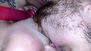 LOVE MAKING WITH THE WIFE DOUBLE DICKING HER WITH A DILDO AND WATCHING HER SUCK IT