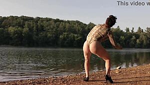 Thong Bodysuit At The Lake