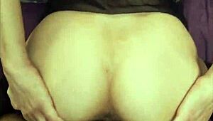 Mature wife's ass trembles in stockings