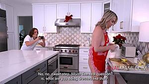 Addyson James gives her stepson some hush ass in the kitchen