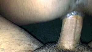 Lesbian stud boldly fucks mooredaddy's big black cock, cumming in intense orgasm.