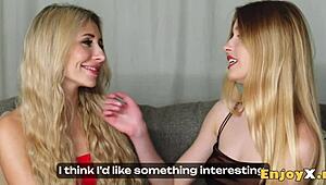 Beautiful European Blondes Tory Sweet And Freya Mayer Play With Dual Dildos