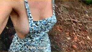 Wife Runs Public Outdoor Sideboob Big Tits Dare Exhibitionist