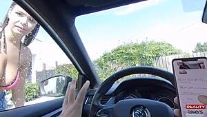 Sofia Lee, busty Czech teen, gets POV blowjob and doggystyle