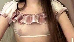 russian girl fucks ass with dildo