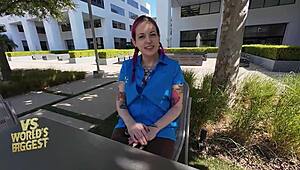 Walmart cashier anal fucks 2 huge cocks on lunchbreak covered in cumshots - vs worlds biggest cock