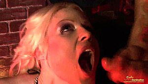 A Superb Group Sex Action with Sexy Blonde Locked in Cage