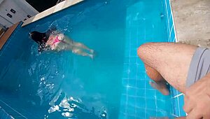 I was in the pool with my stepsister, she gasped at my hard dick. What now?