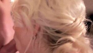 Seductive blowjob blonde milf with swallow facial