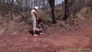 African babe enjoys wild threesome with deepthroat and anal 😍