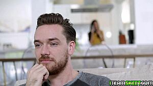 Stunning Brunette Claire Black Kneels to Suck