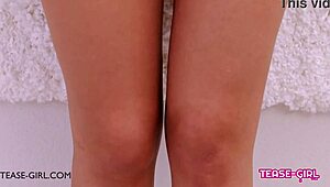 Amazing new teen brunette explores erotic casting