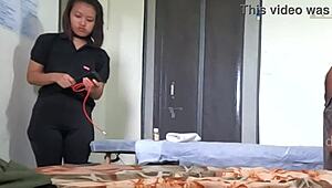 Dick Flashing to Thailand Massage Girl