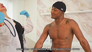 interracial-i help my patient with his testicular pain by sucking his big black cock and then riding it in doggystyle