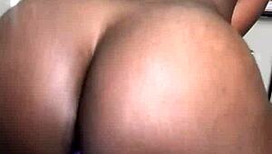 Pretty young woman enjoys solo dildo ride in homemade video