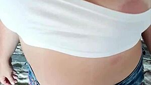 Hot stepmom teases and gives blowjob in public! Watch now?