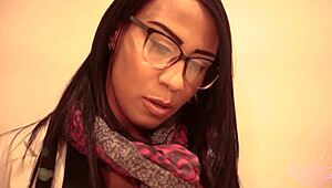 Wet Shaved Pussy Teen Latina With Glasses Fingers Deep In Cunt