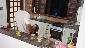 hotwife unfaithful anal sex in bar pantry creampie