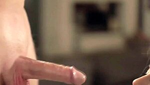 Seductive blowjob blonde milf with swallow facial