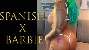 Spanish Barbiie & Mike Jones in Intense Interracial Creampie Action