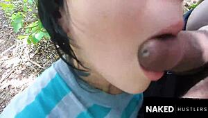 Latina Sucks Dick in Woods Like Mofongo