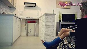 Slut With Broken Ankle In Wheelchair Asked For Help Gave Her Facial Instead