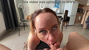 my horny step sister goes crazy for my cock in close-up