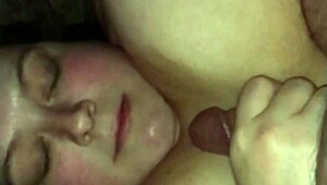 watch me cum on my wife's huge 42f tits in slow handjob?