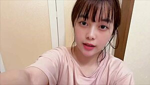 bushy college girl masturbates before bath time