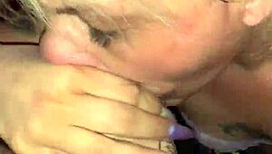 mature latina slut deepthroats big black cock in interracial sucking session