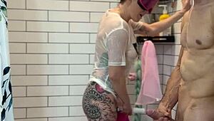 Did you see that huge cock flash in the bathroom?