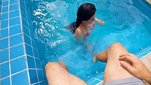 I was in the pool with my stepsister, she gasped at my hard dick. What now?