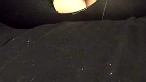 bored slut wife pounds pussy and squeezes plug into her tight ass.