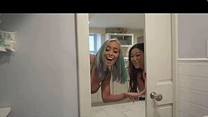 minnie scarlet and vanessa skye have a hot threesome with big cocks