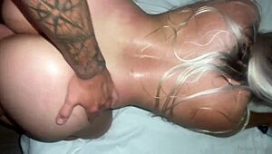 i'm cumming hard deep in this blonde bombshell's tight asshole creampie anal sex bliss