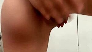 Sexy petite 18+ eager for hard cock in homemade scene.