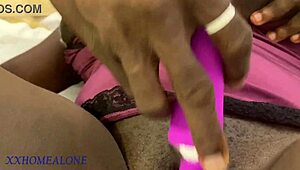 i fucked my horny black girlfriend in a homemade threesome mmf with toys