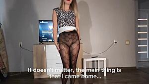 S-Wife Katy Came From Party Without Panties And Wildly Fucked!