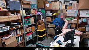 Naughty shoplifter Catarina Petrov stripped handcuffed bent over fucked by officer