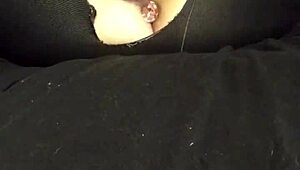 bored slut wife pounds pussy and squeezes plug into her tight ass.