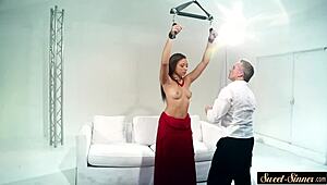 Gorgeous Ebony Teen 18+ in Glamorous Roleplay After Flogging Session