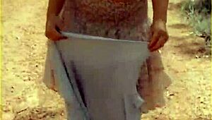 Wife changes her shirt outdoors, revealing her chest