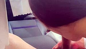 Japanese Model Wife Gives Deep Blowjob In The Car Early Morning