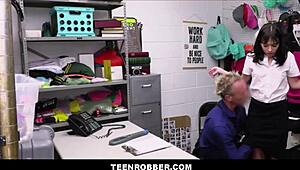 Teenrobber tiny 18+ tits shoplifter orgasms riding officers big dick aria valencia