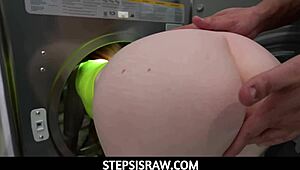 Stepsis Madi Collins begs stepbro Allen Swift for house help with taboo blowjob and orgasm.