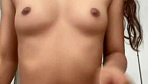 Sexy petite 18+ eager for hard cock in homemade scene.