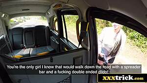 blonde woman's ass stretched in london cab