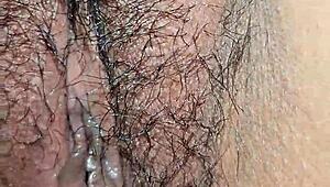 ripped clothes hairy latina housewife wet pussy creampie after vibrator play