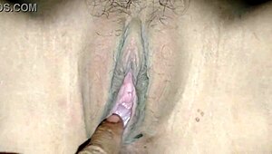 Horny teacher spreads shaved pussy for hard creampie orgasm