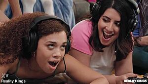 Gamer Girls Bent Over Doggystyle in Co-op Fuck Reality Kings